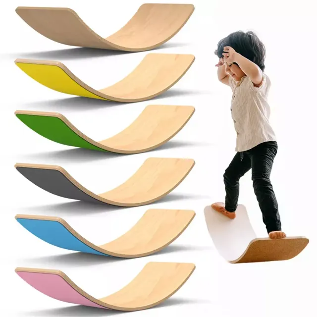 Tapis d'équilibre en bois pour enfants - différentes couleurs