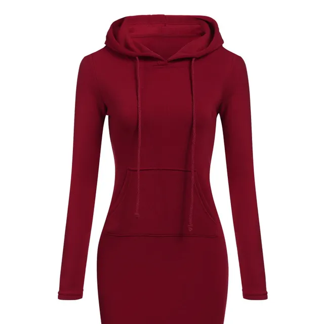 Ladies Autumn Sweatshirt Dress Reese l wine-red