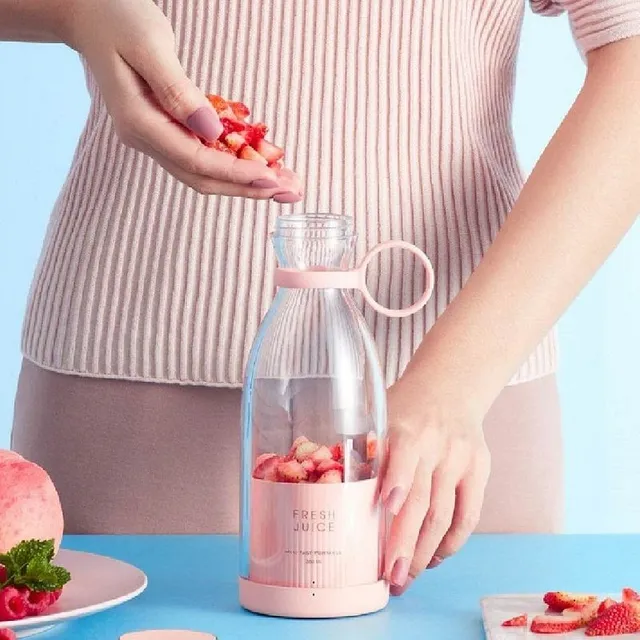 Bottle with blender for making fresh smoothies