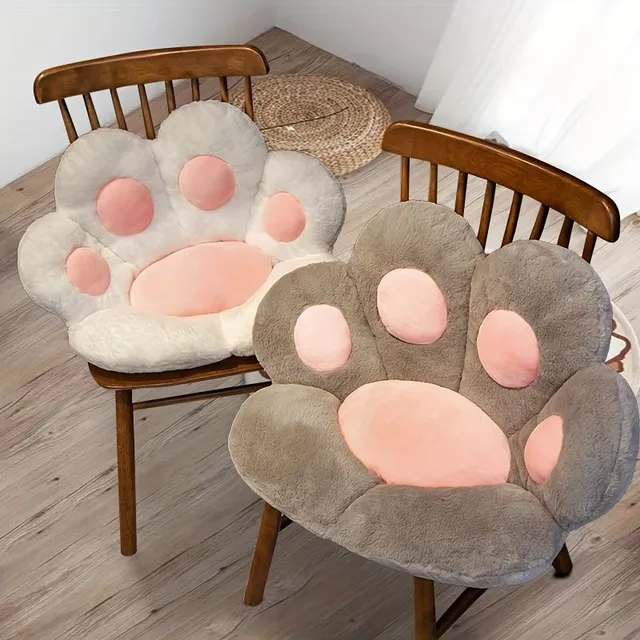 Podsedák, Pulštářek Na Kočičí Paws, Cute Podsedák, Plyšová Bunda Líná Susan Packed PP Cotton Folded Z Subfolds On Chair Bear Paw