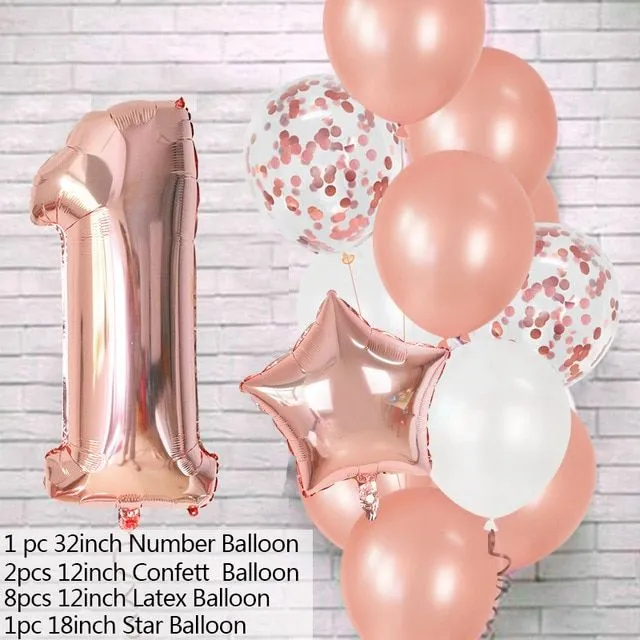 Party balloon set in multiple colours, birthday and anniversary balloons