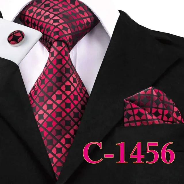 Men's luxury set with pattern | Tie, Handkerchief, Cufflinks