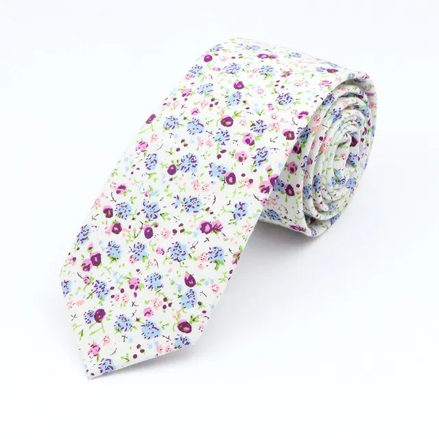 Stílusos unisex nyakkendő virágos motívummal Clive