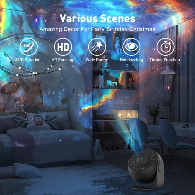 4v1: Stars, Galaxies, Planets, Aurora (4-in-1 Night Projector: Stars, Galaxies, Planets, Aurora)