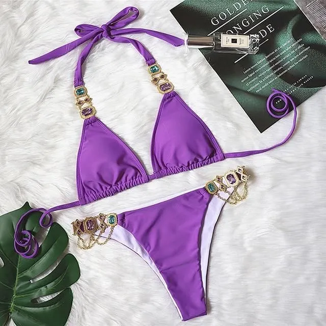 Bikini with rhinestones