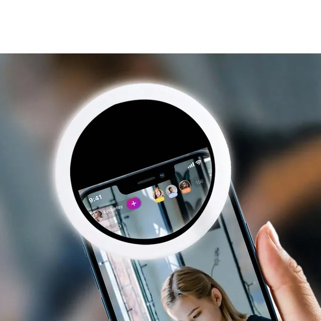 LED selfie kruhový svetelný krúžok pre nabíjanie