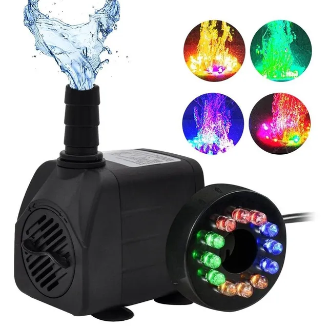 Silent aquarium pump with lighting