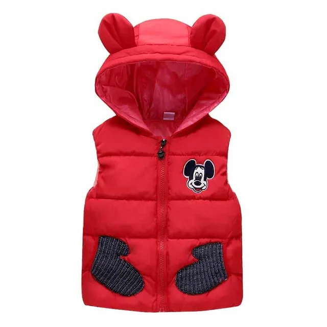 Children's spring/Autumn vest with hooded Mickey Mouse