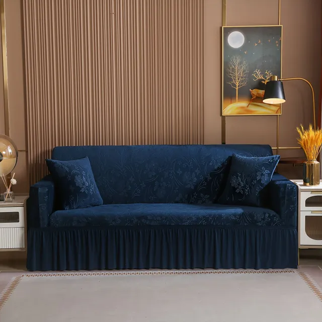 1 buc. Husă de canapea din catifea de cristal întărită cu jacard elastic împotriva zgârieturilor, protecție pentru mobilier pentru dormitor, birou, sufragerie, decorațiuni interioare