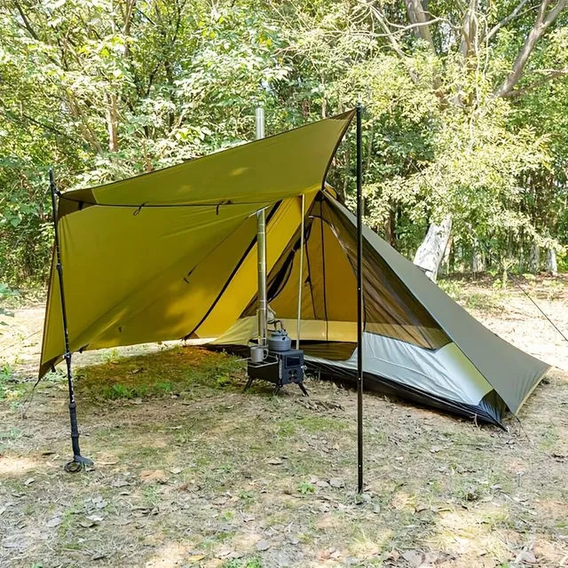 Portable stove to wood tent