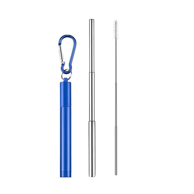 Stainless steel foldable straw with sleeve