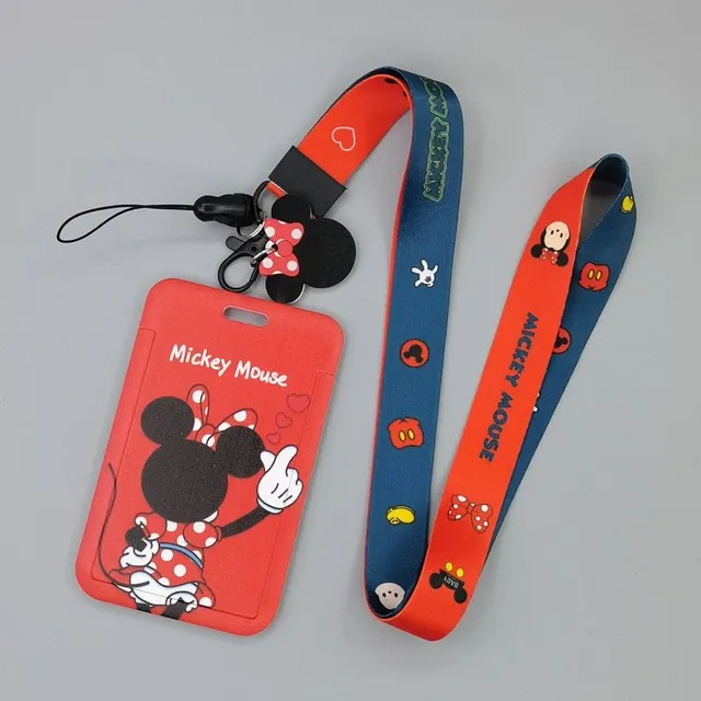 Plastic sleeve with key ring for student card - princess motif