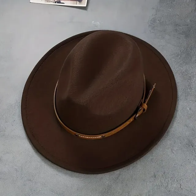 Stylový pásek Dekor Kšiltovka Fedora Unisex Jednobarevný Jazzový klobouk Ležérní Teplý plstěný klobouk Slunečník Západní kovbojské klobouky Na cesty venku