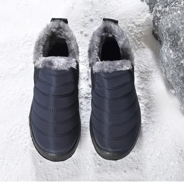 Women's winter boots - short waterproof snow boots with fur