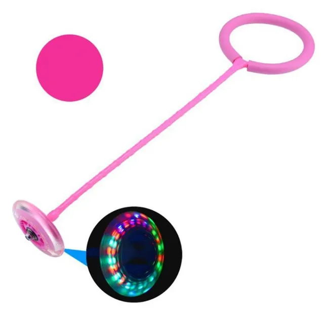 Skákací míč na laně / venkovní LED hračka FLASH