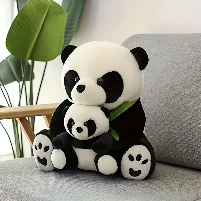 Pandas en peluche en bambou et bébés pandas - animaux de compagnie et coussins