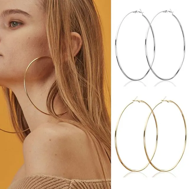 Large hoop earrings - multiple sizes, gold, silver