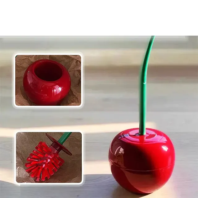 Cherry toilet whore and holder, toilet cleaning kit with long handle