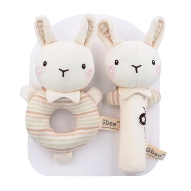 Cute plush rattle for newborns - 2 pcs