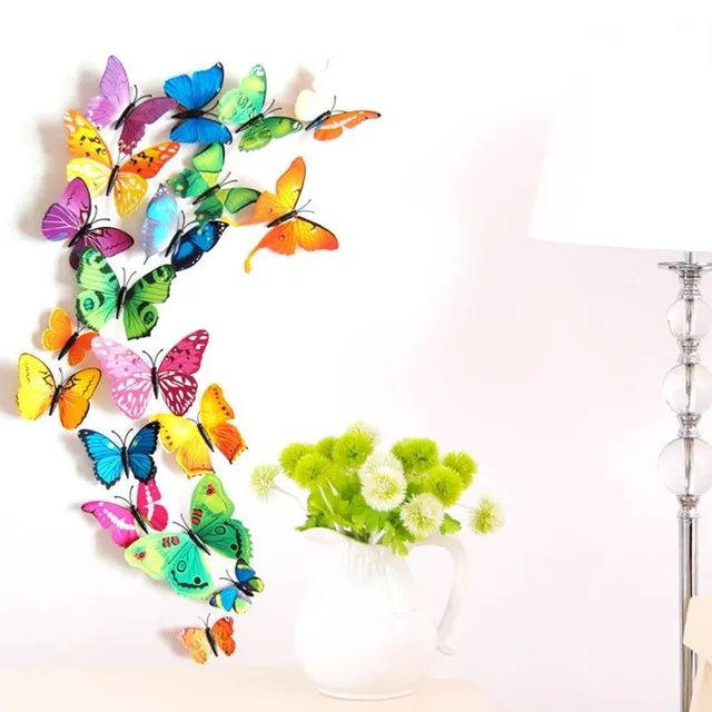3D nálepka na stenu motýle 12k