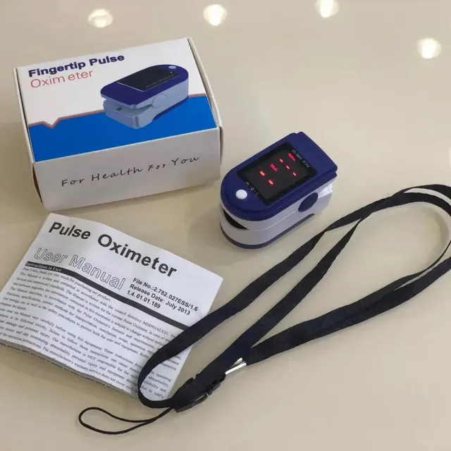 Oximetru de pulsație portabil pentru deget cu măsurarea saturării cu oxigen a sângelui și ecran LCD pentru testarea SpO2 și îngrijirea sănătății