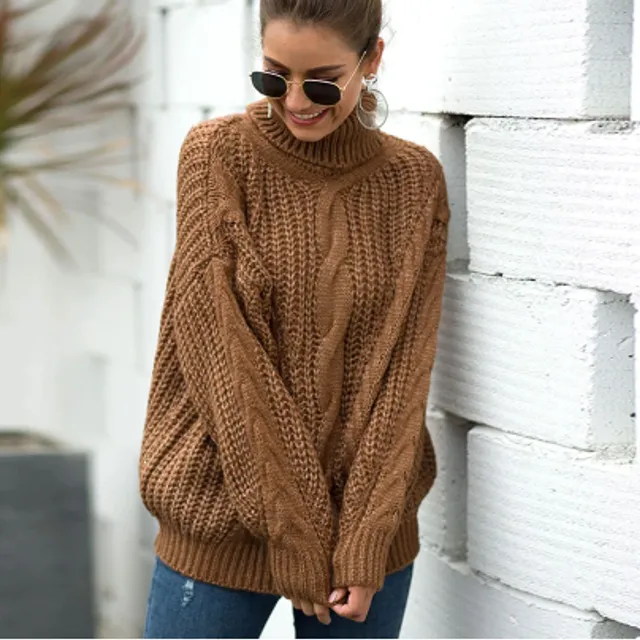 Women's autumn sweater with turtleneck