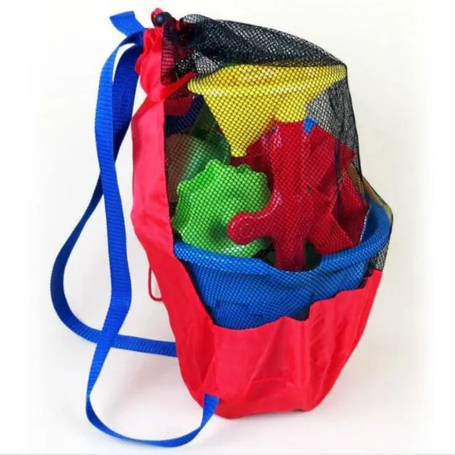 Nowoczesny, wygodny plecak z wodoodpornej siatki na zabawki do piaskownicy lub na plażę