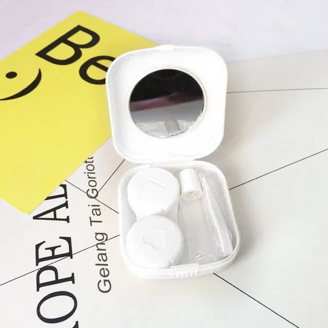 Lovely cheerful mini pocket case for contact lenses