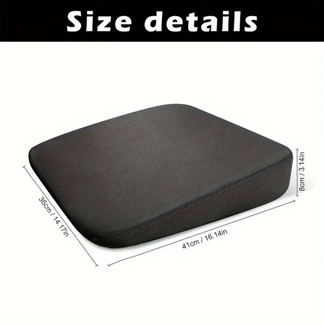 1pc Adult Podsedák For Carseat Pillow for Small Drivers Height Driver 18 X 16 X 3 Inches Black