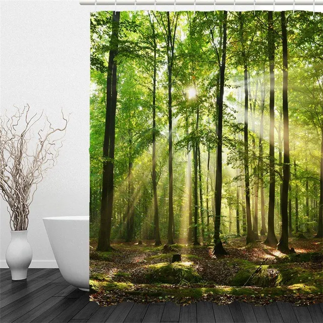 Cortină de duș cu motiv natural A833