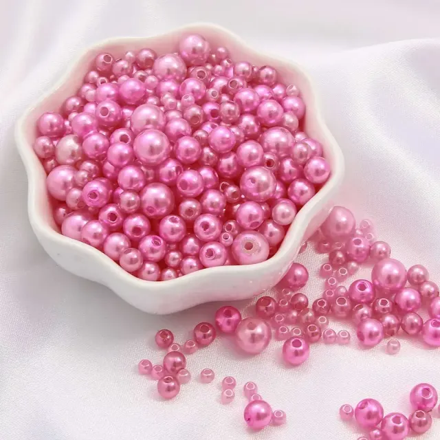 150pcs/Packaging Mix Sizes 3/4/5/6/8mm Beads With Hole Colorful Pearls Round acrylic Imitation Pearl DIY For Jewelry &amp; Handmade Work