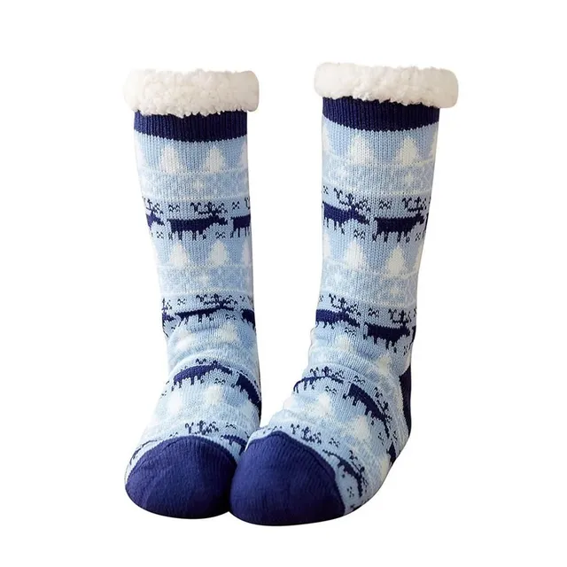 Women's insulated winter socks with cute Christmas motif