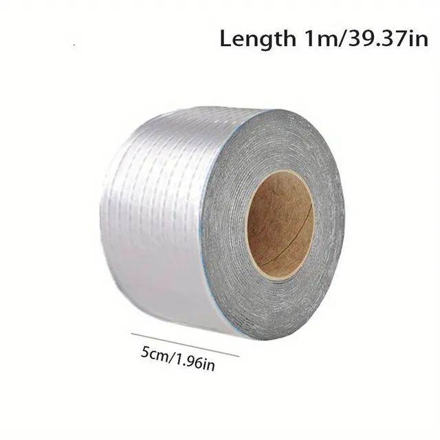 Premium waterproof aluminium foil - tape with high temperature resistance for sealing cracks in walls, pools, roofs and pipes
