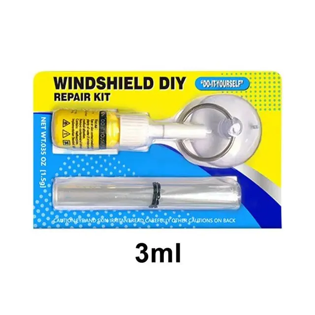 Set for repair of cracks and scratches of windshield - prevents damage and spread
