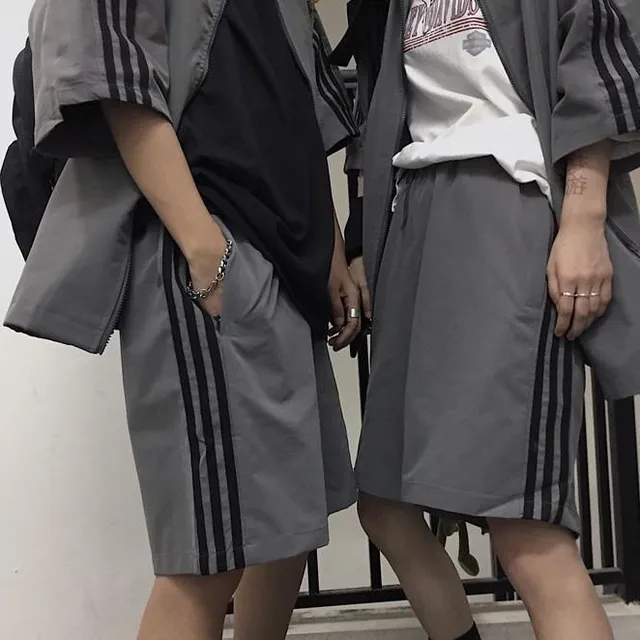 Športový oblek Retro Aesthetic Grey Blazer + Shorts