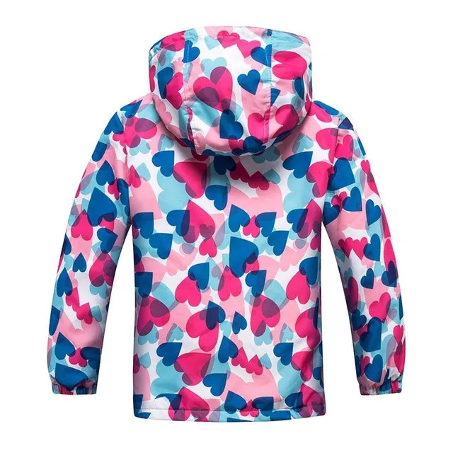 Girls spring floral fleece waterproof jacket