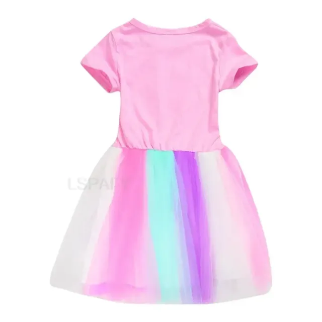 Girls stylish princess dress with short sleeves and Roblox print