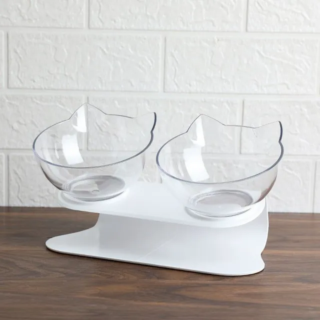 Cute unique cat food bowls clear-double