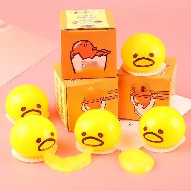 Anti-stress ball with slime in egg yolk motif