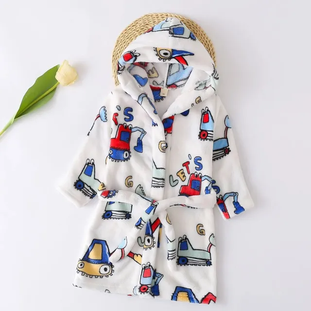 Children's modern cute stuffed bathrobe with hood