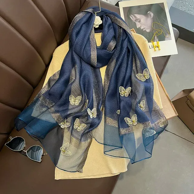 Luxury single color soft wooled silk scarf for women