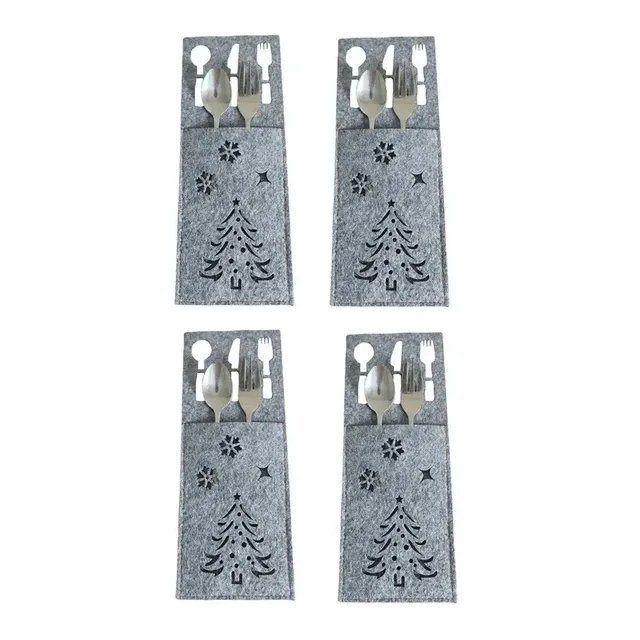 Christmas cutlery case with tree 4 pcs