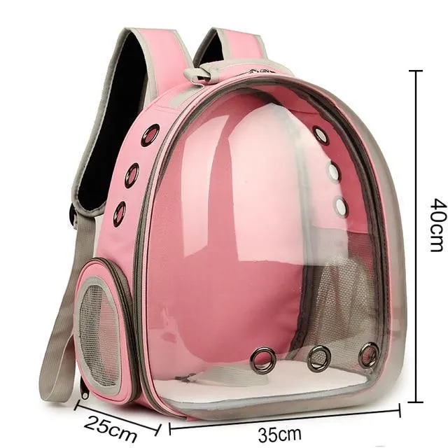 Backpack for cats pink see-picture