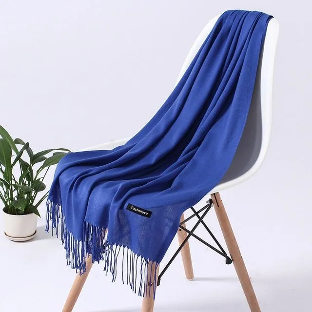 Luxury long scarves KIXI 110g-blue