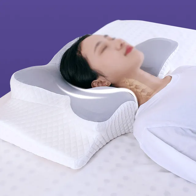 Relaxable neck spine memory pillow for painless sleep and pain relief