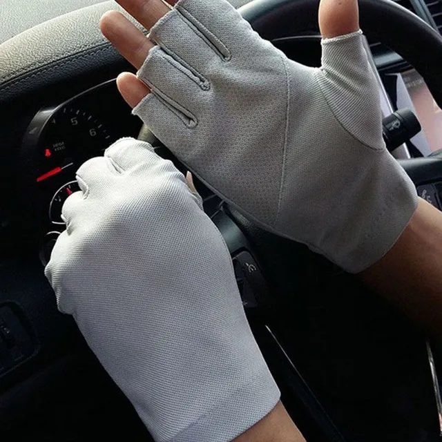 Men's cotton fingerless gloves