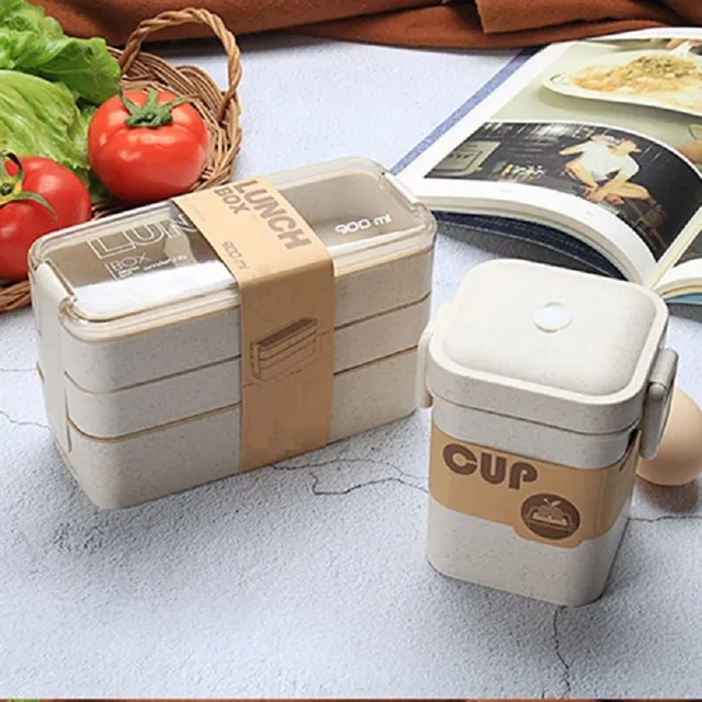 Bento food box with cutlery 2 pcs