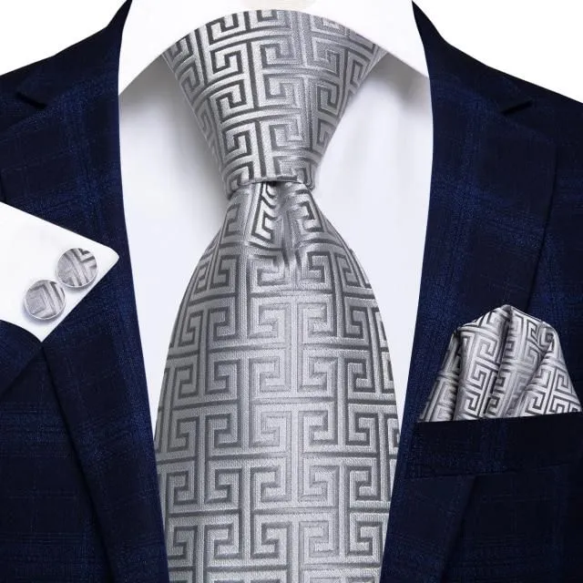 Luksusowy jedwabny krawat męski sn-484