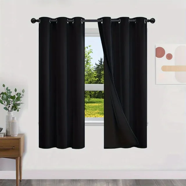 Blackout curtains with no pattern with thermal lining - Energy saving, privacy and style for living room, bedroom, kitchen and bathroom