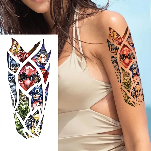 Women's waterproof fake tattoo on upper arm